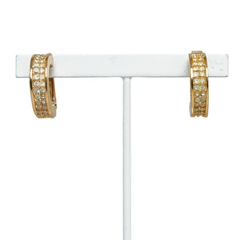 Dior Hoop Earrings Rhinestone Gold Plated Womens by Christian Dior, Set ...