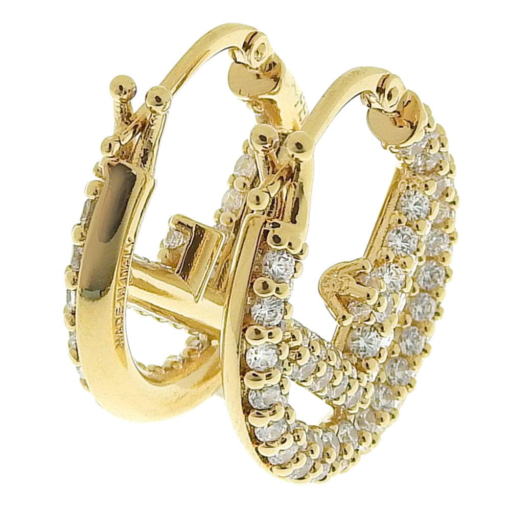 Rhinestone Hoop Earrings from Fendi, Set of 2 for sale at Pamono