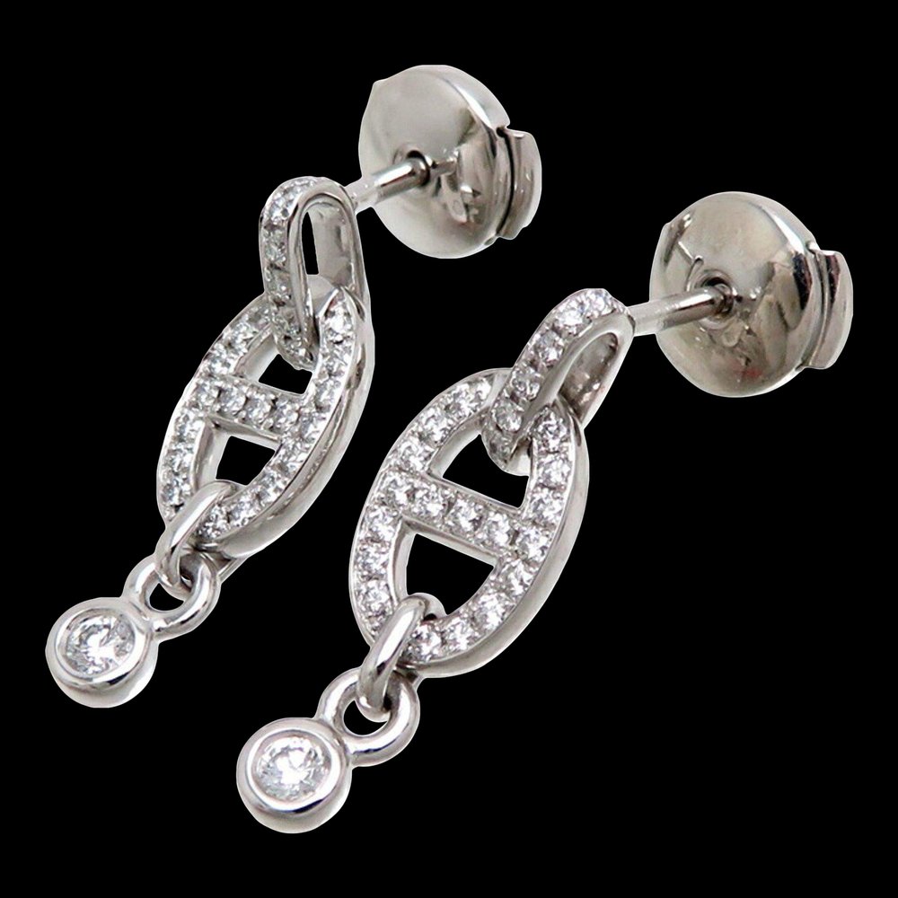 Hermes 0.39Ct Diamond Chaine D'Ancre Drop Women's Earrings 750 White ...