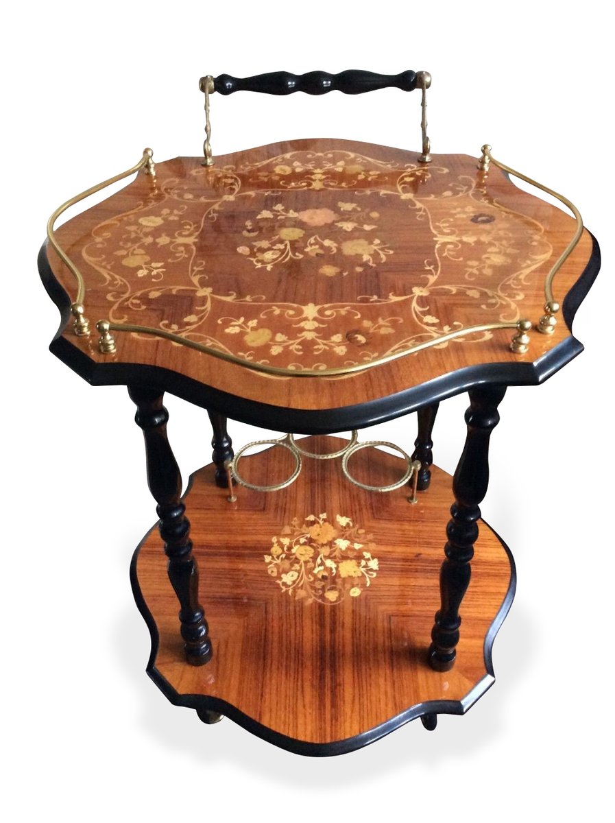 Vintage Italian Inlaid Drinks Cart Or Tea Trolley For Sale At Pamono Vintage Italian Inlaid Drinks Cart or Tea Trolley - Vintage Italian Inlaid Drinks Cart Or Tea Trolley For Sale At Pamono