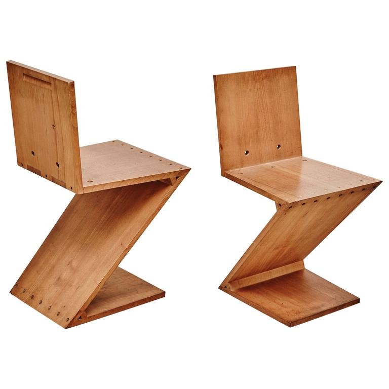 Zig-Zag Stuhl von Gerrit Rietveld für Metz & Co, 1968 bei ...