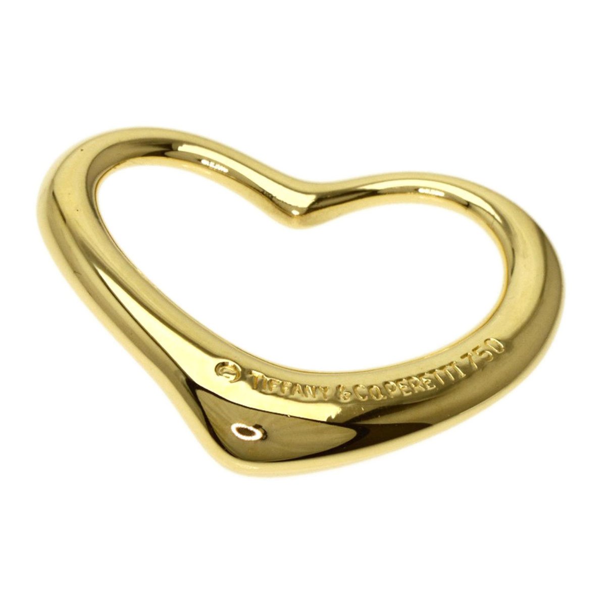 TIFFANY open heart pendant top K18 yellow gold ladies &Co. for sale at ...