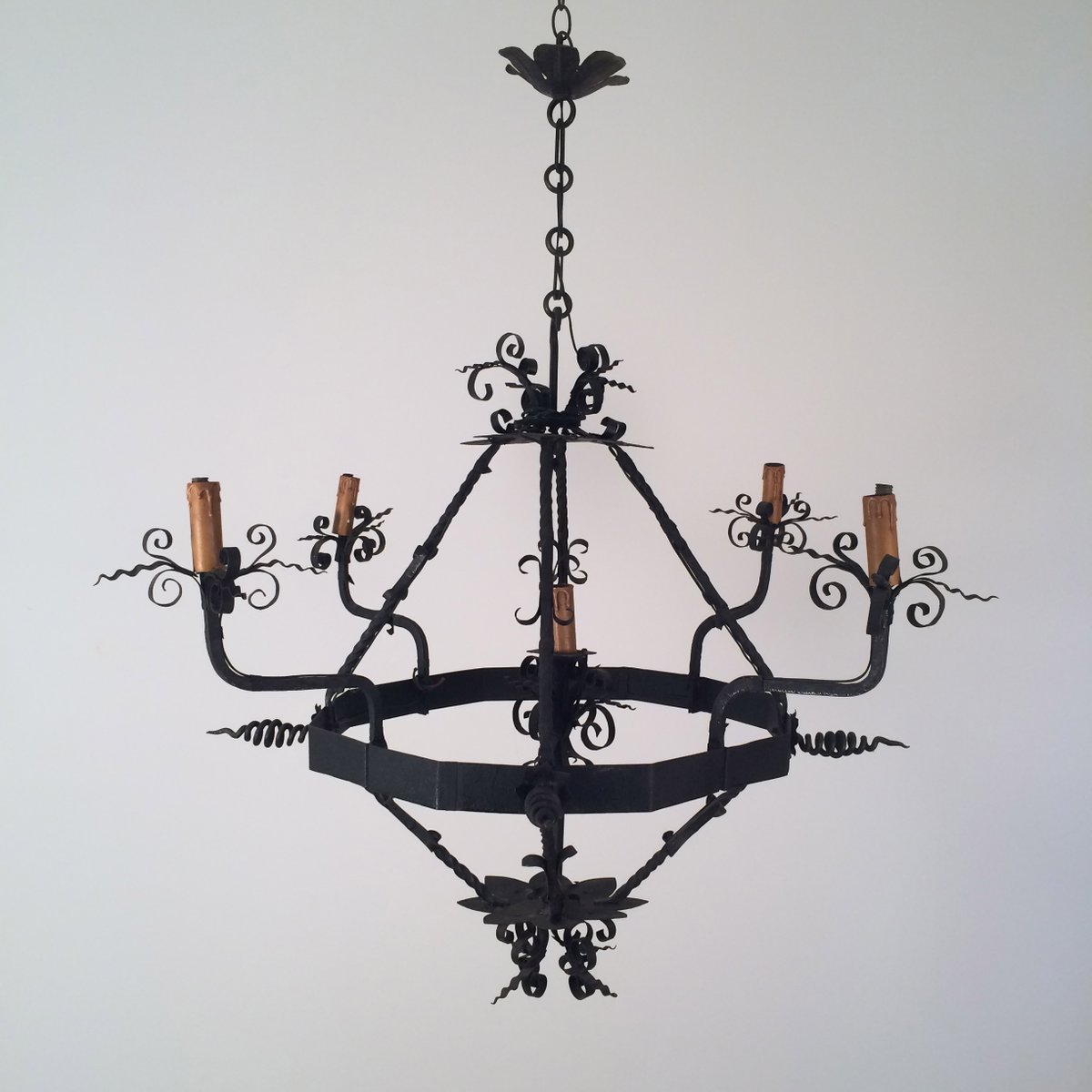Vintage Wrought Iron Chandelier 1960s For At Pamono Vintage Wrought Iron Chandelier 1960s