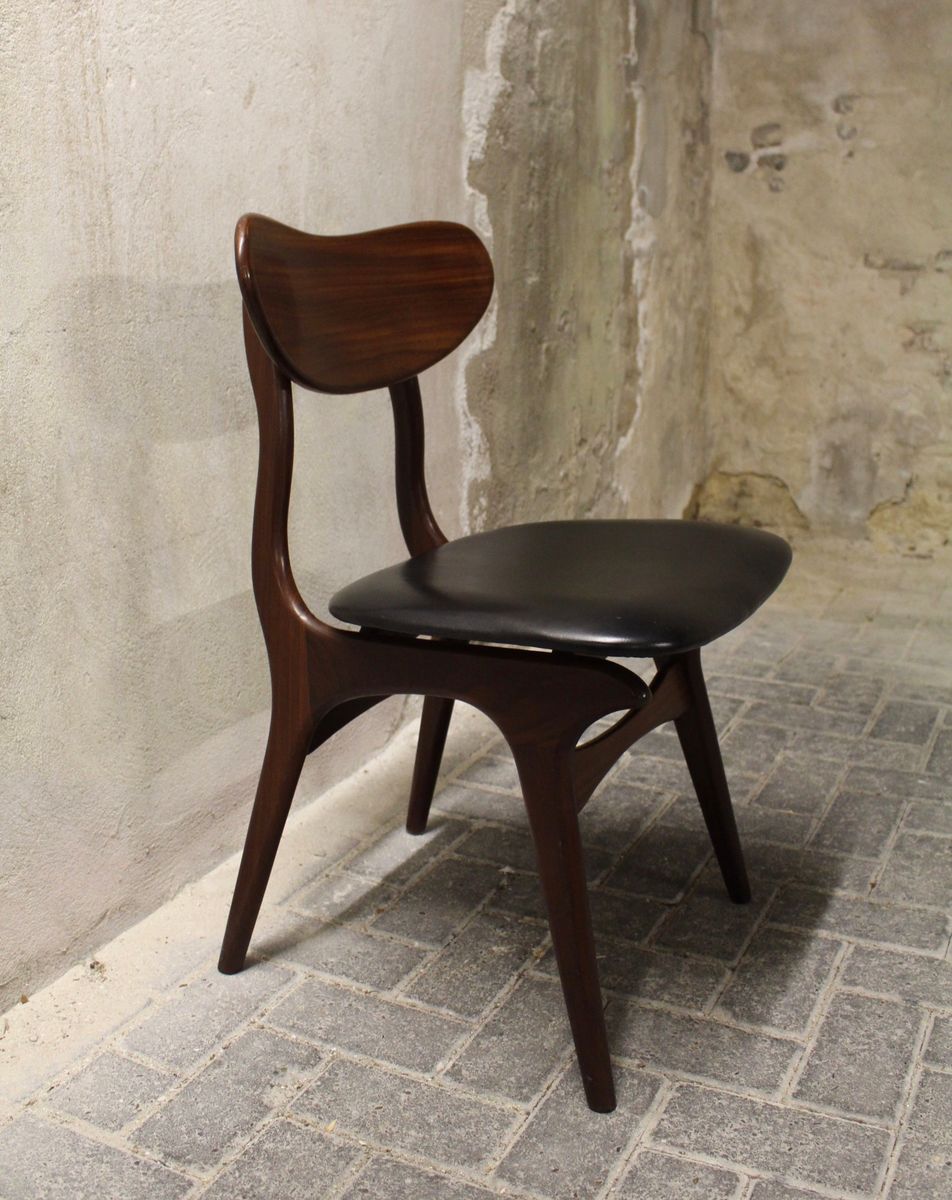 MidCentury Dutch Dining Chairs by Louis van Teeffelen for Wébé, Set of