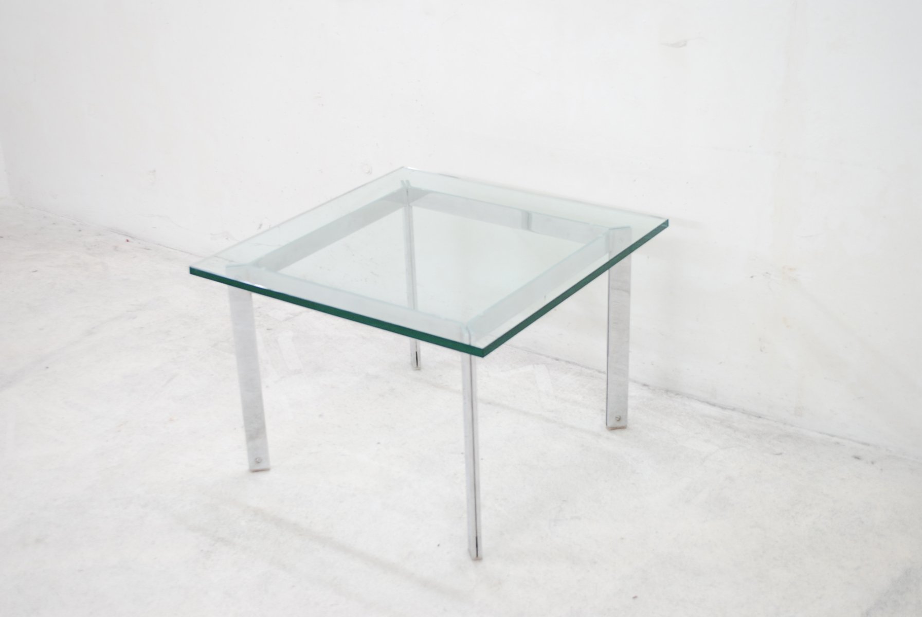 Vintage Glass & Chrome Coffee Table For Sale At Pamono