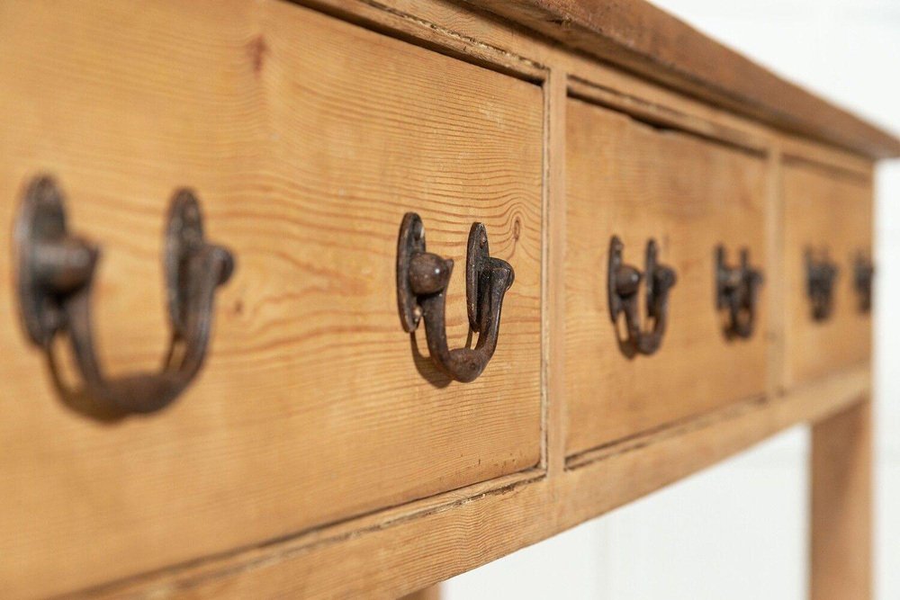 Monumental English Country House Pine Potboard Dresser Base