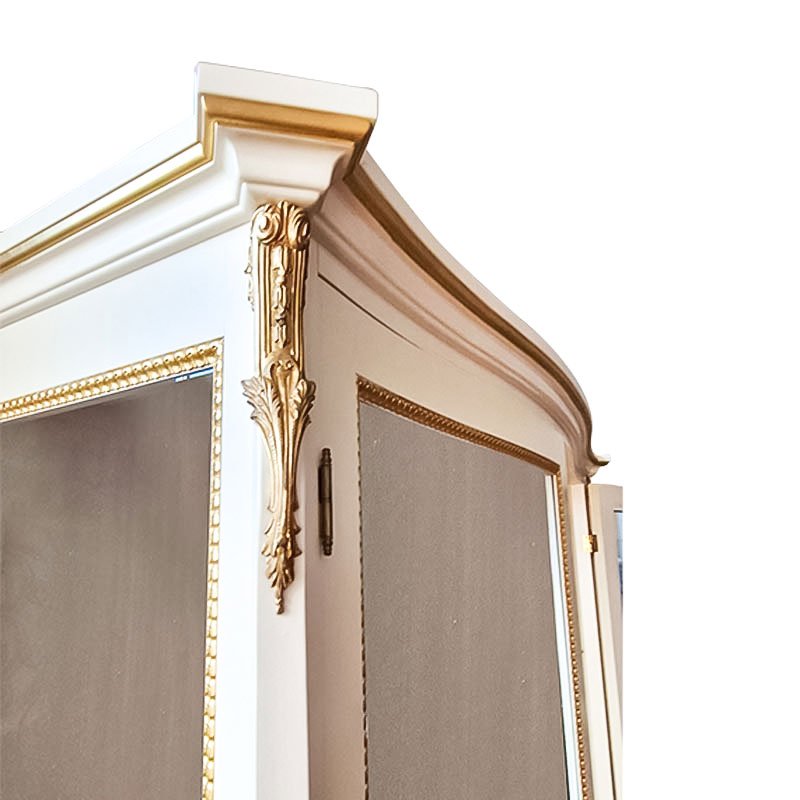 Ivory and Gold Display Cabinet, 1990s for sale at Pamono