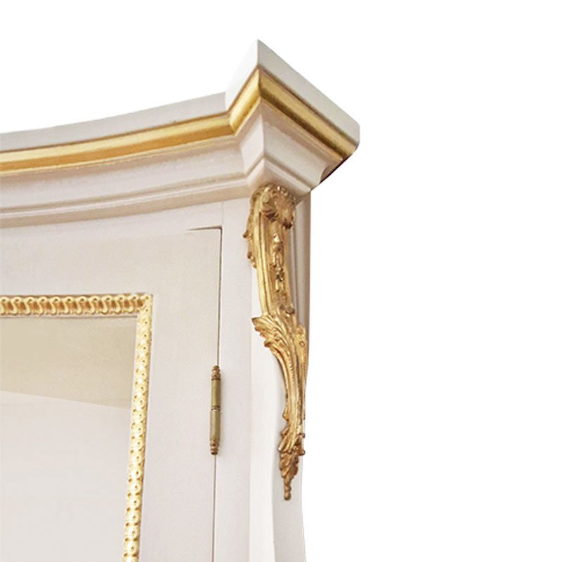 Ivory and Gold Display Cabinet, 1990s for sale at Pamono