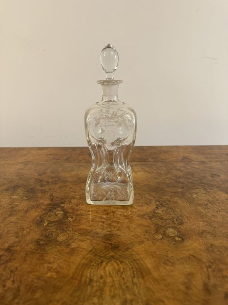 Antique Victorian HourglassShaped Decanter, 1860s for sale at Pamono