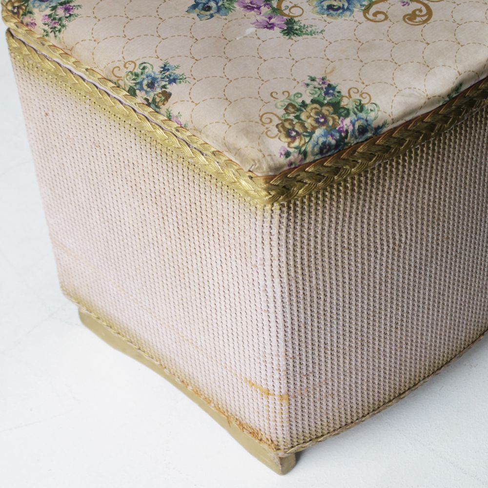 vintage wicker bench