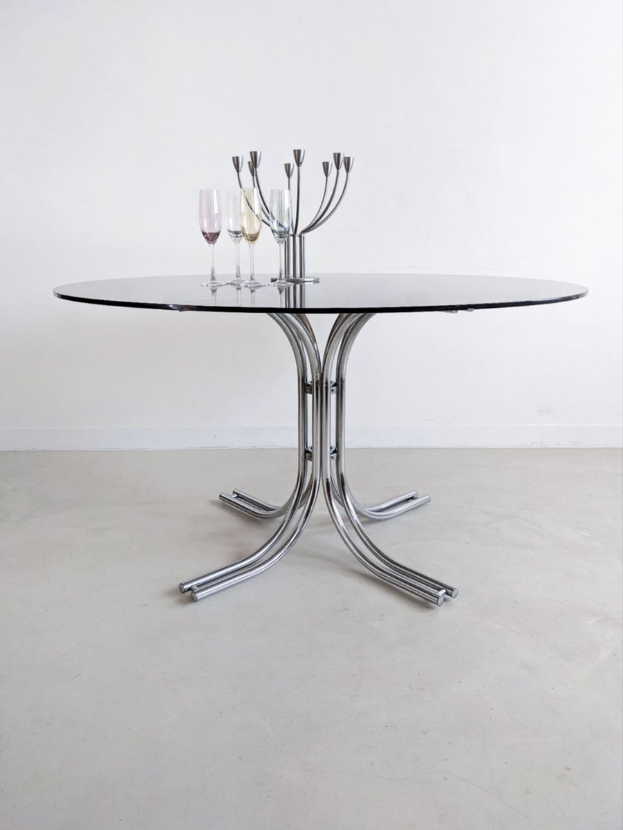 Plaza Runder Esstisch - Grauer Marmor / Chrom - €549.99
