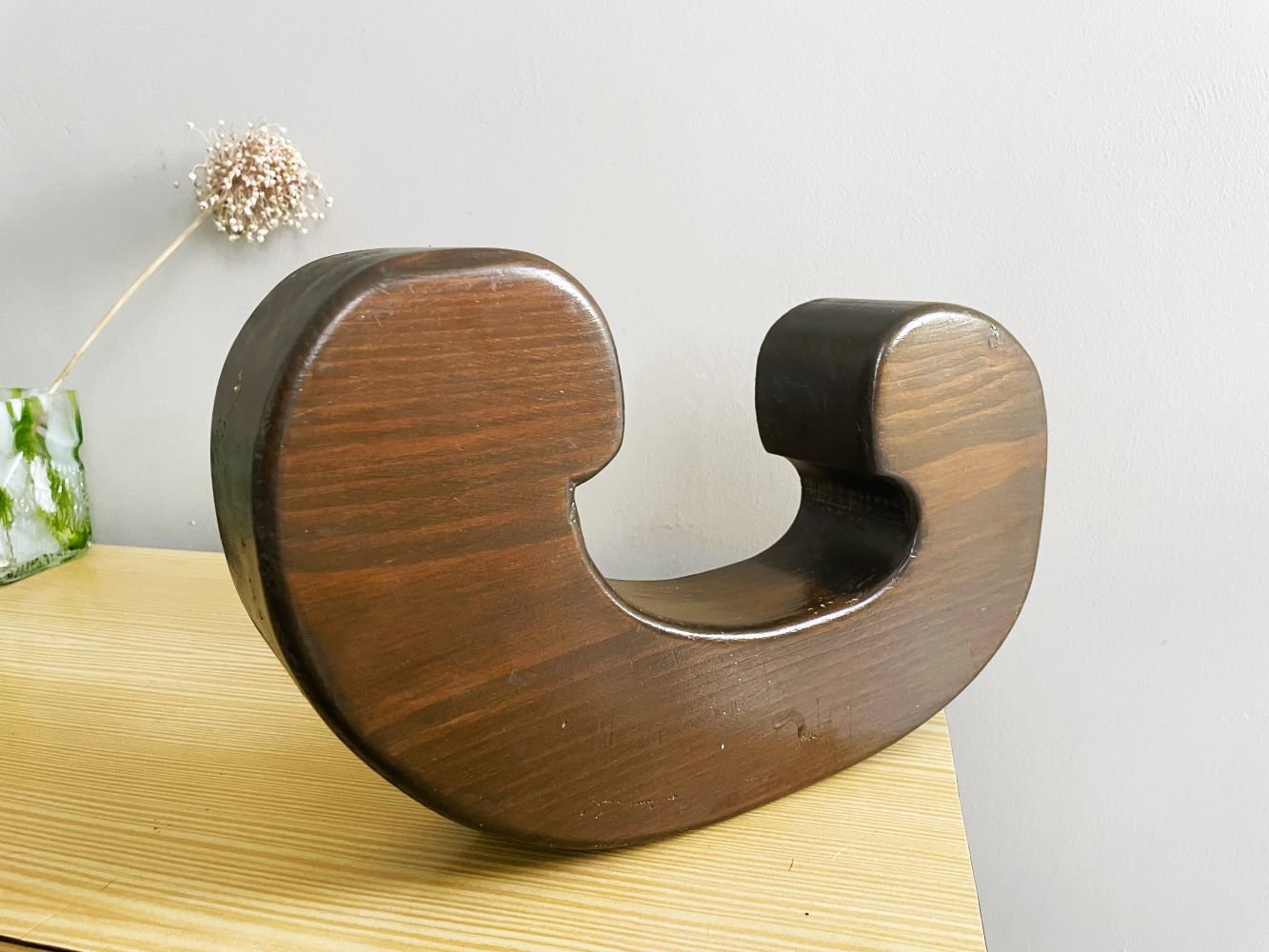 Large Portuguese Wood Block Signage Letter C, 1960s for sale at Pamono