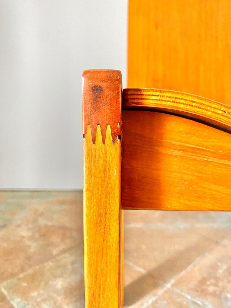 Walnut and Cherry Living Room Chairs from Molteni, Italy, 1970s, Set of