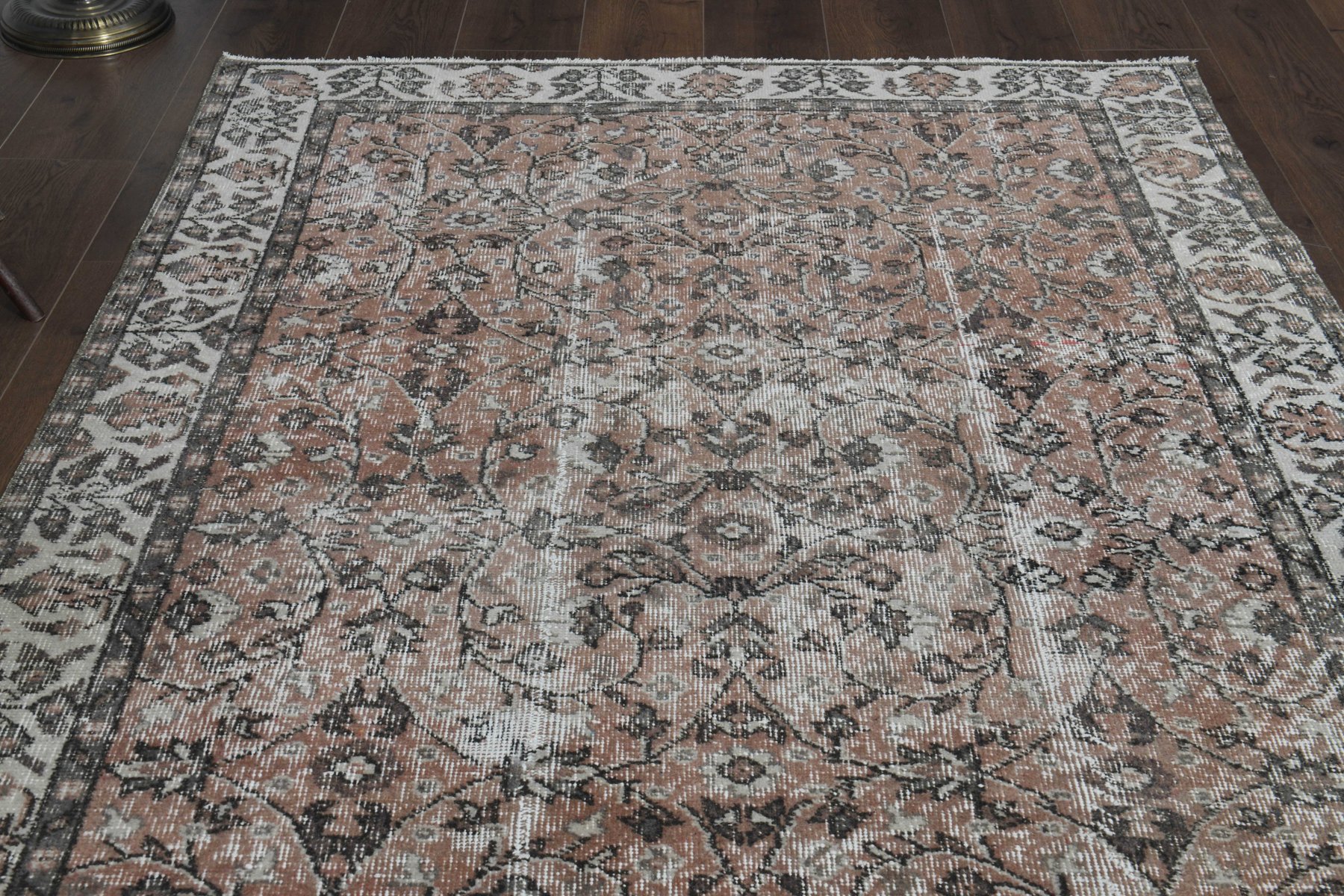 Turkish Faded Orange Wool Rug, 1960s for sale at Pamono