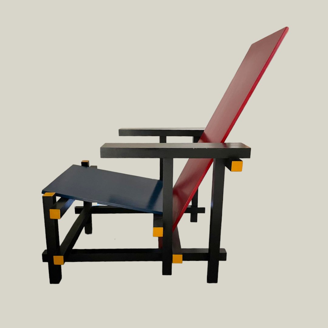 Red & Blue Lounge Chair by Gerrit Thomas Rietveld, 1970s for sale at Pamono