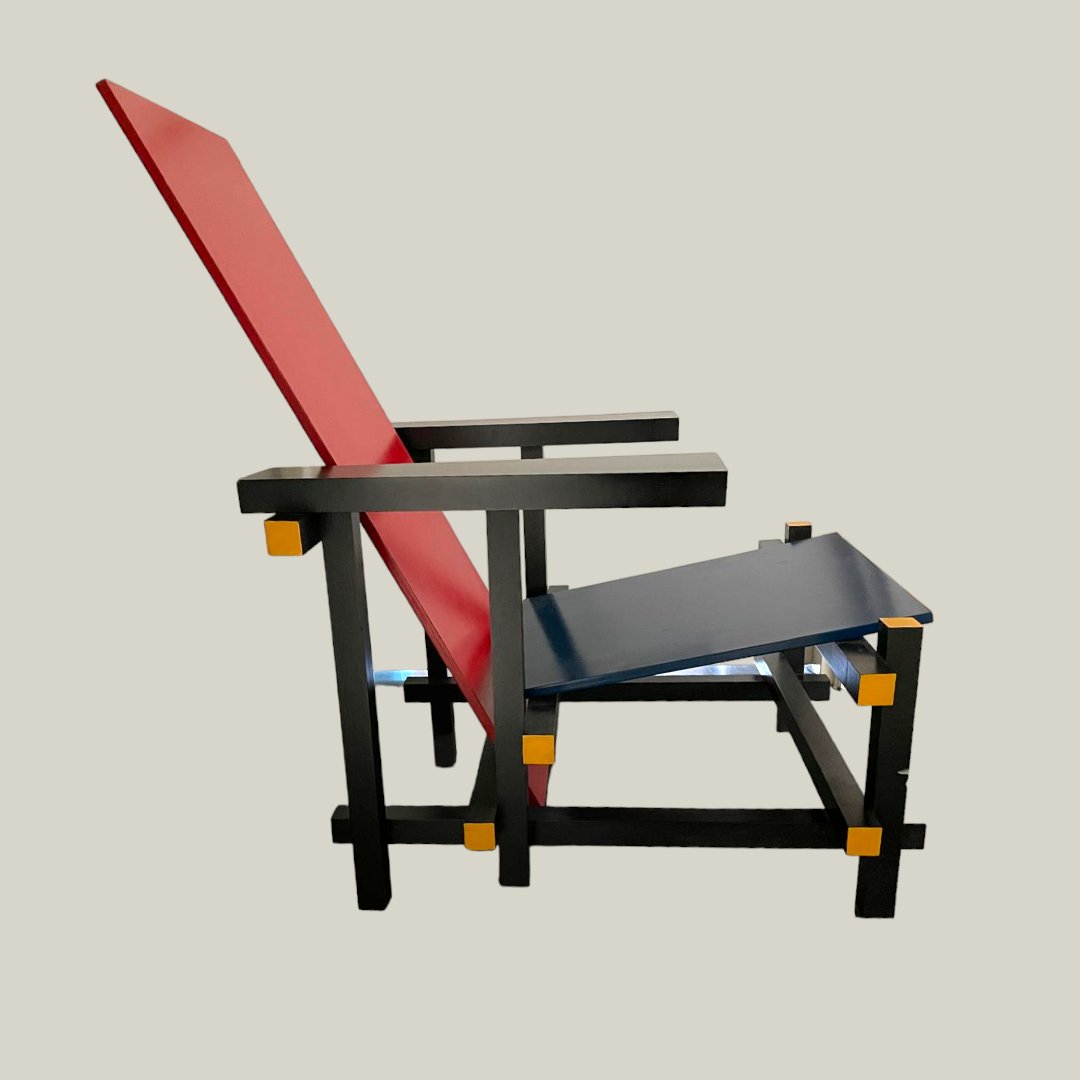 Red & Blue Lounge Chair by Gerrit Thomas Rietveld, 1970s for sale at Pamono