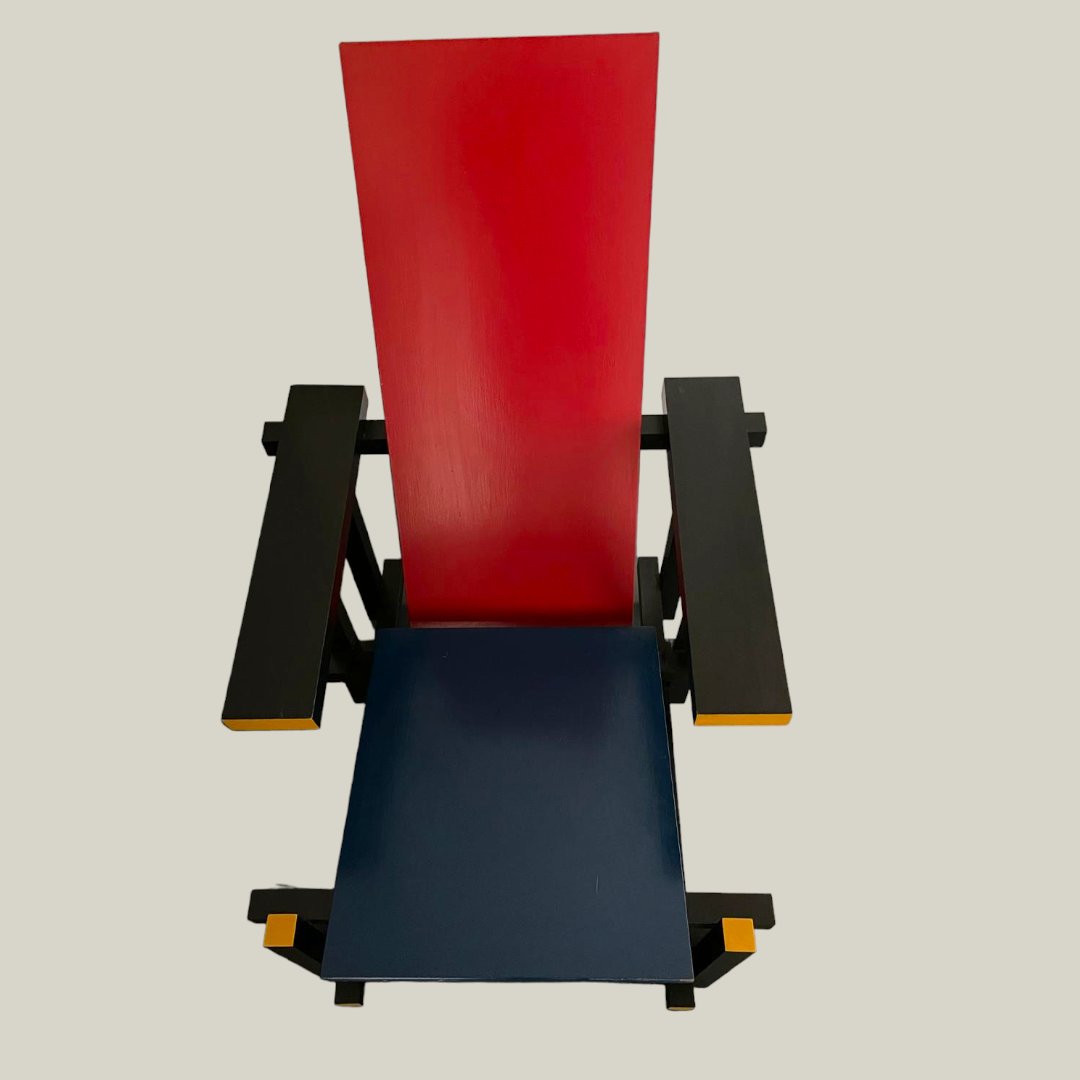 Red & Blue Lounge Chair by Gerrit Thomas Rietveld, 1970s for sale at Pamono