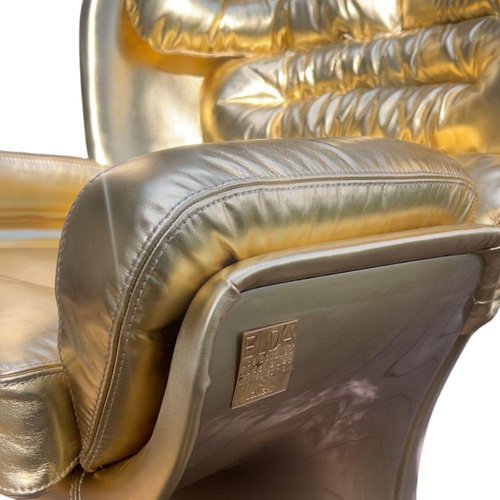 Chaise Elda Dorée En édition Limitée De Joe Colombo Pour Longhi Italie N0 19 20 Chaise Elda Dorée En édition Limitée De Joe Colombo Pour Longhi Italie N0 19 20