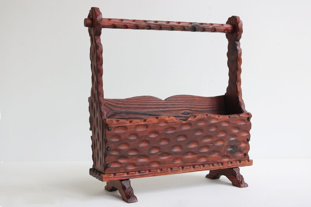 Spanish Brutalist Magazin Rack in Wrought Iron, 1960 for sale at Pamono