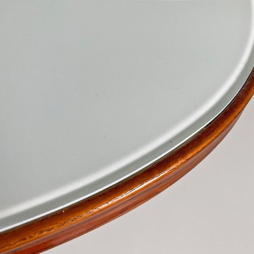 MidCentury Italian Modern Wood and BackPainted Glass Dining Table