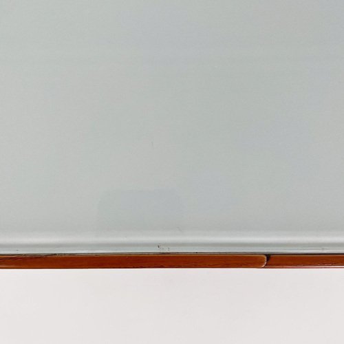 MidCentury Italian Modern Wood and BackPainted Glass Dining Table