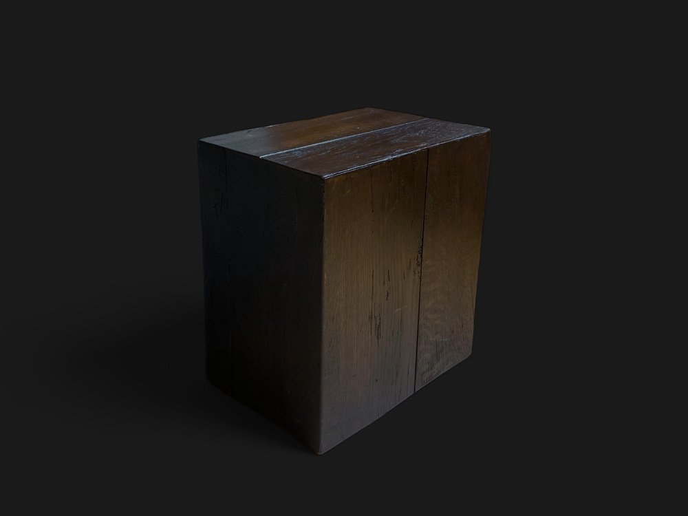 Oak Cube Side Table