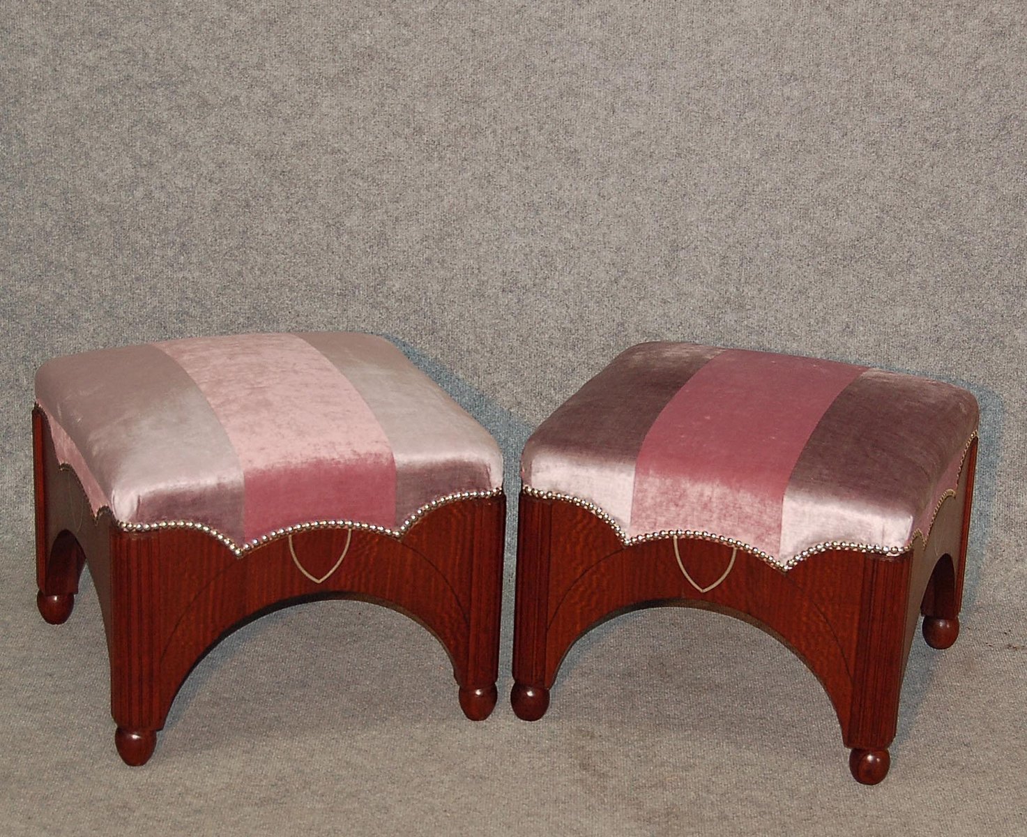 art deco pink stools 1920s set of 2 AWH-191271