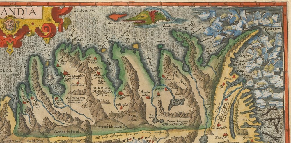 The Famous Sea Monsters Map Of Iceland 1595 For Sale At Pamono The Famous Sea Monsters Map Of Iceland 1595 For Sale At Pamono