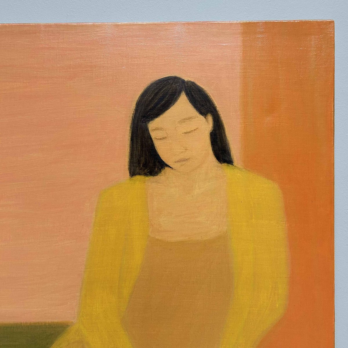 Makoto Igarashi, Girl on the Bench, 1980s, Oil on Canvas for sale at Pamono