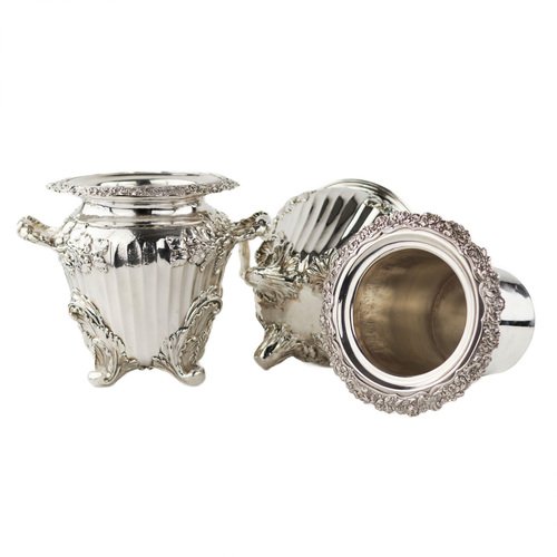 Large Embossed Silver Wine Coolers from Stephen Adams, England, 1804