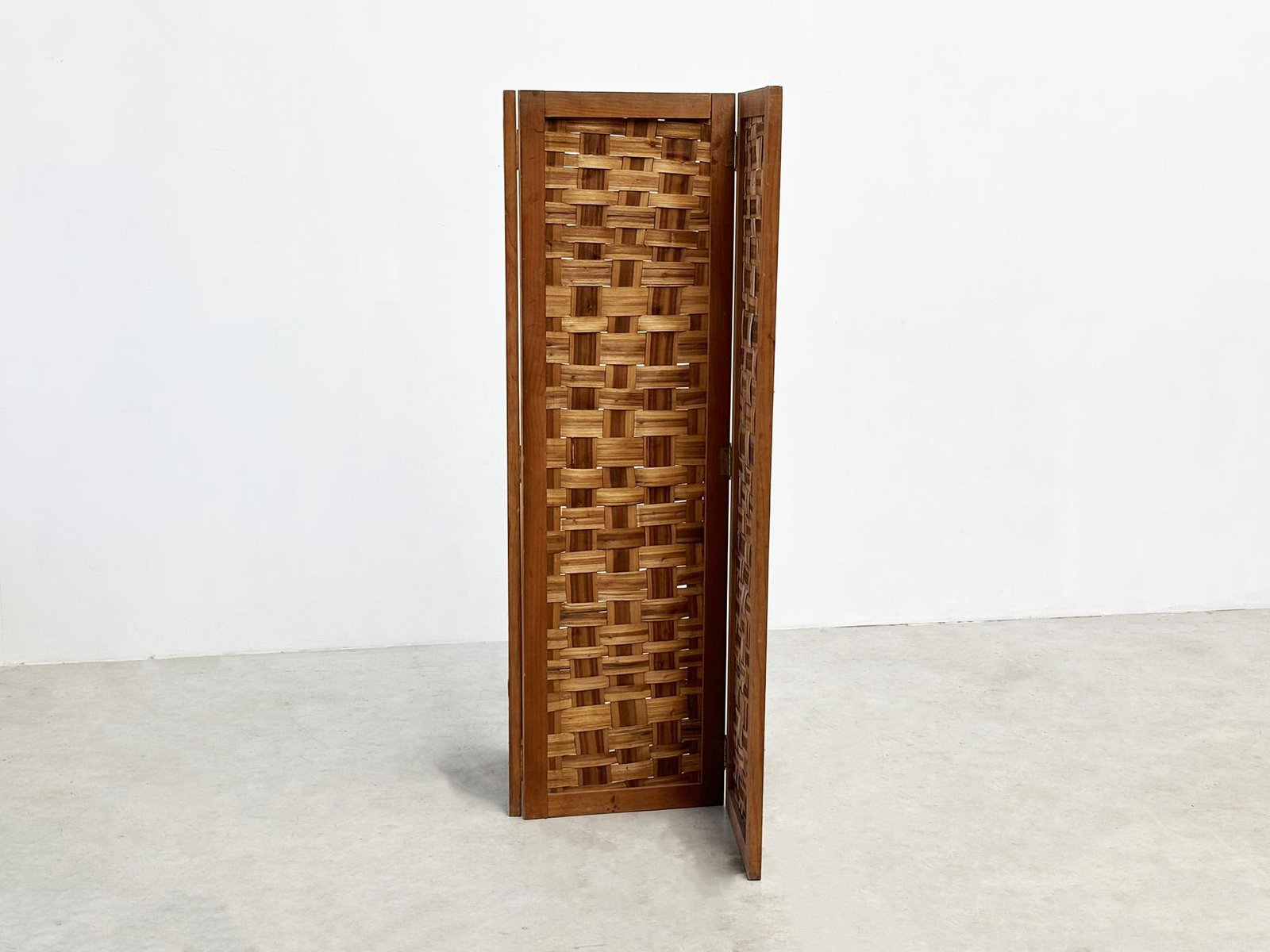 Wooden and Bamboo Room Divider, 1970s for sale at Pamono