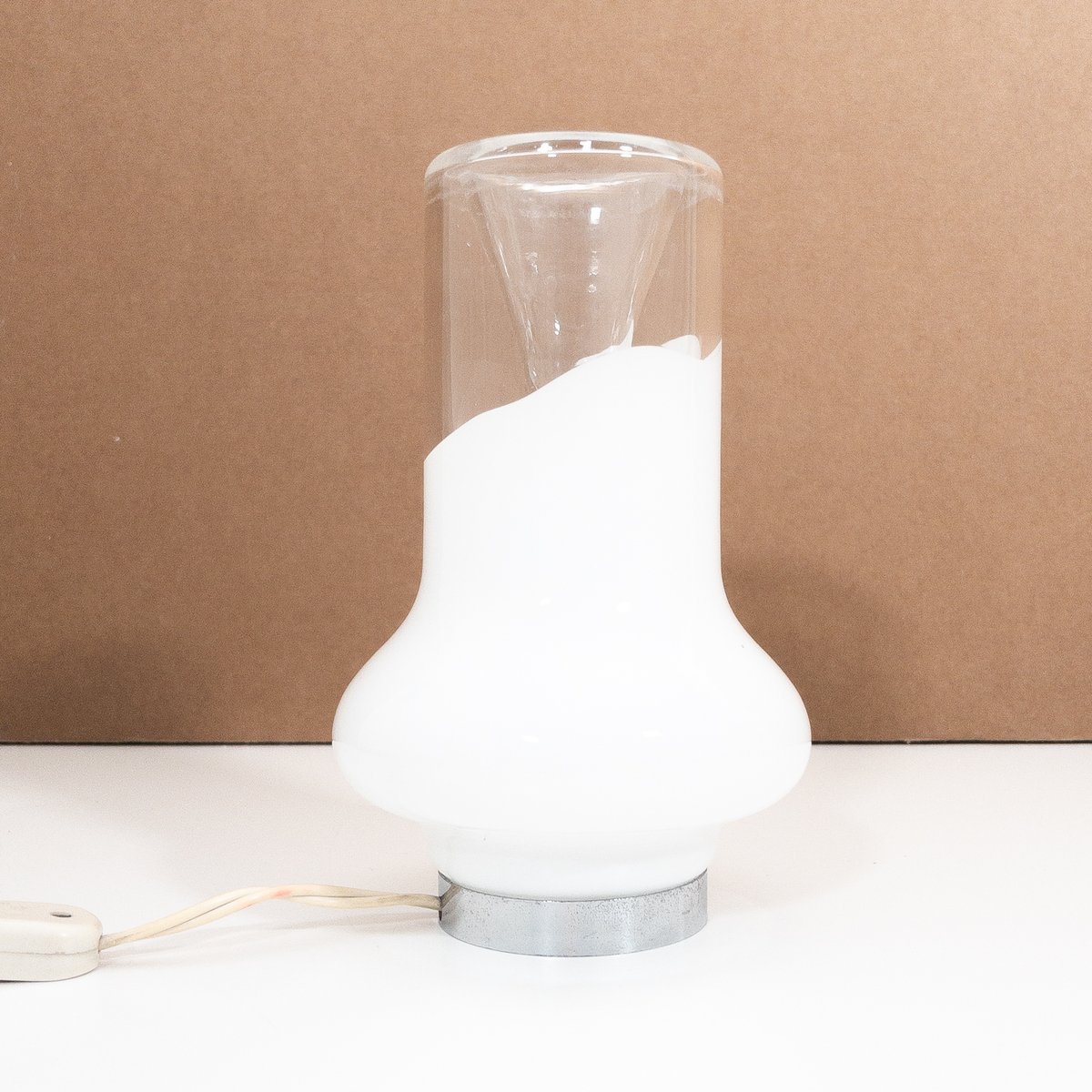 Paire De Lampes Bougeoirs Murano Verre épais - Design Roberto Pacheco Pour Leucos