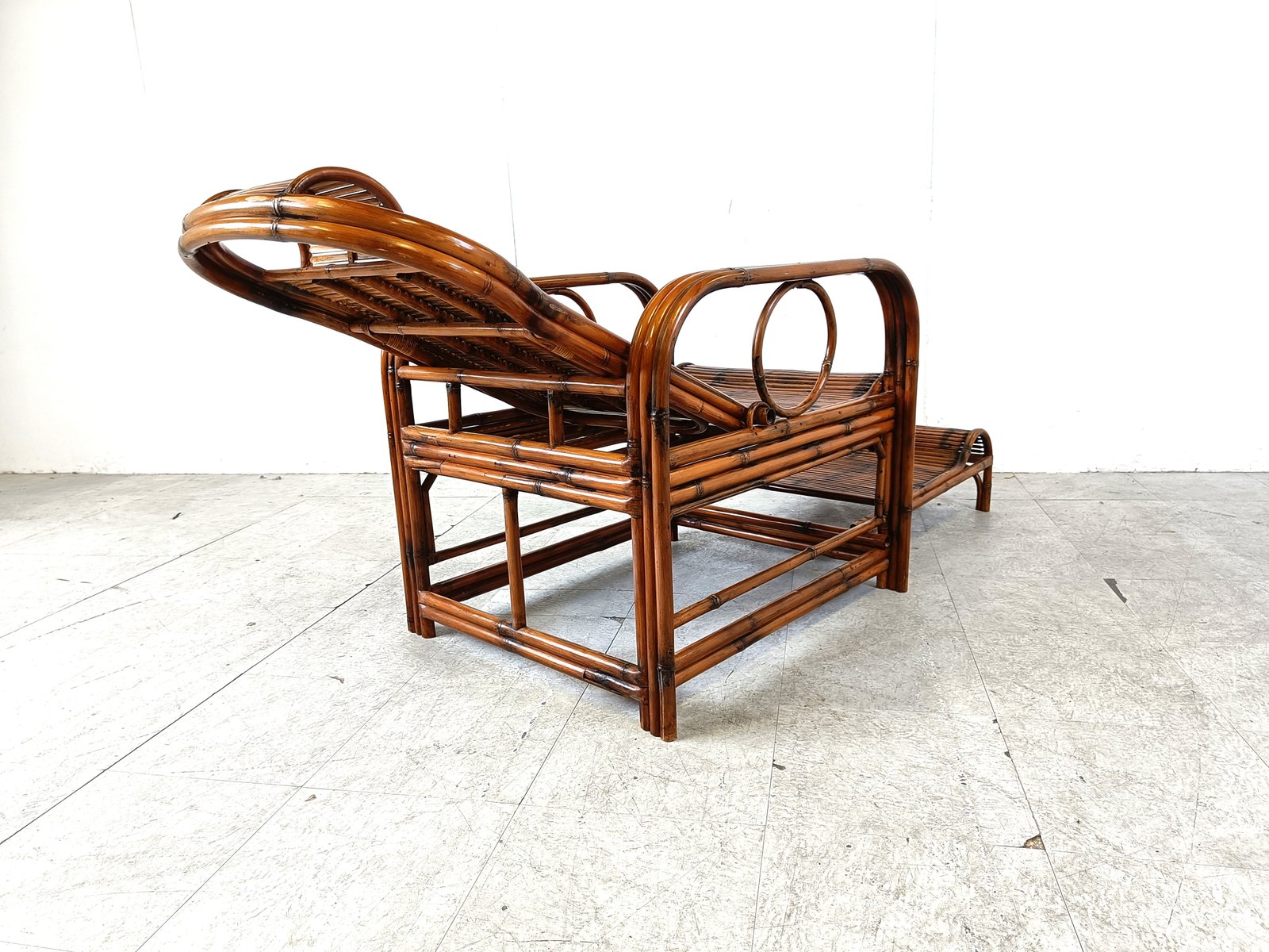 Lot De 6 Chaises Vintage Années 50 - Aluminium Imitation Bambou - Style Midcentury - Intérieur/Extérieur