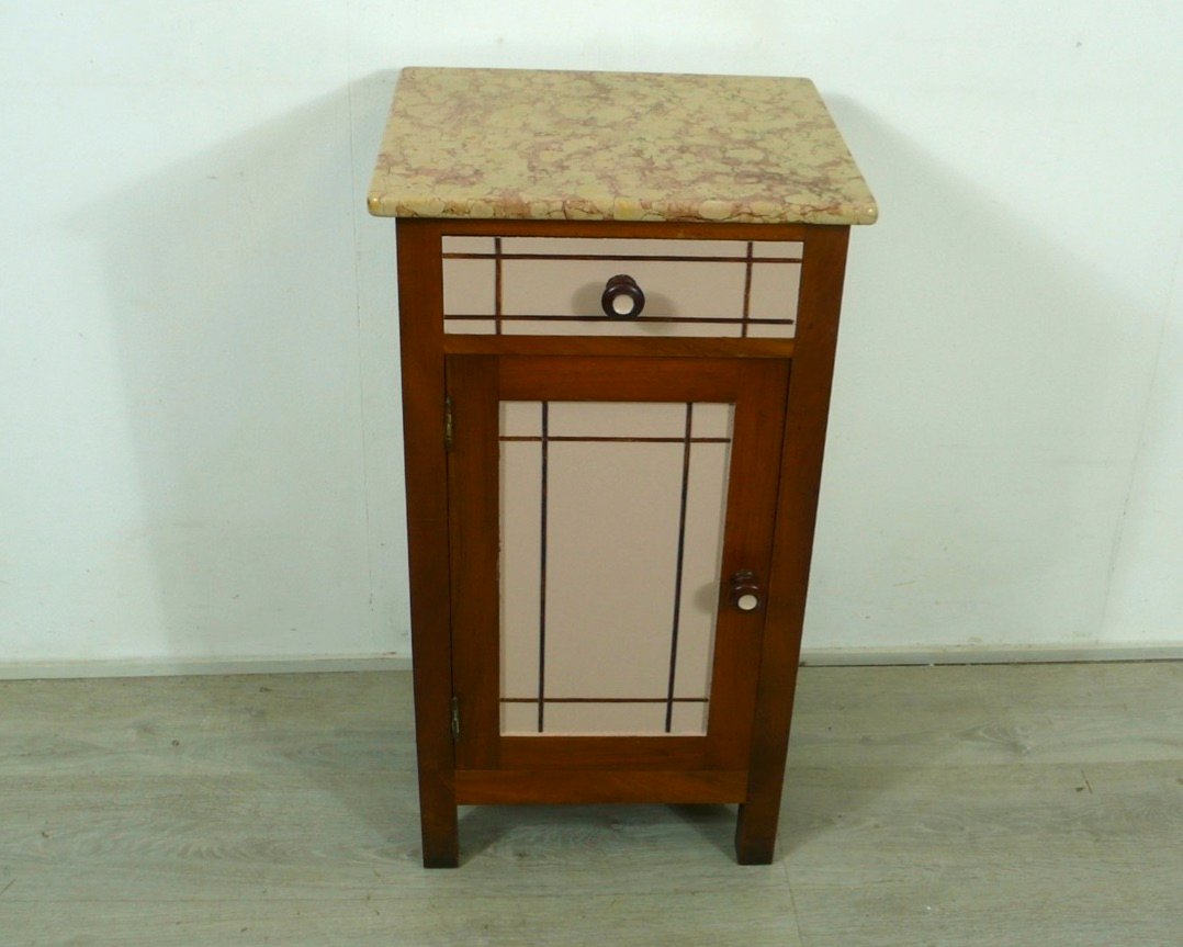 Art Nouveau Bedside with Marble Top, 1930s for sale at Pamono