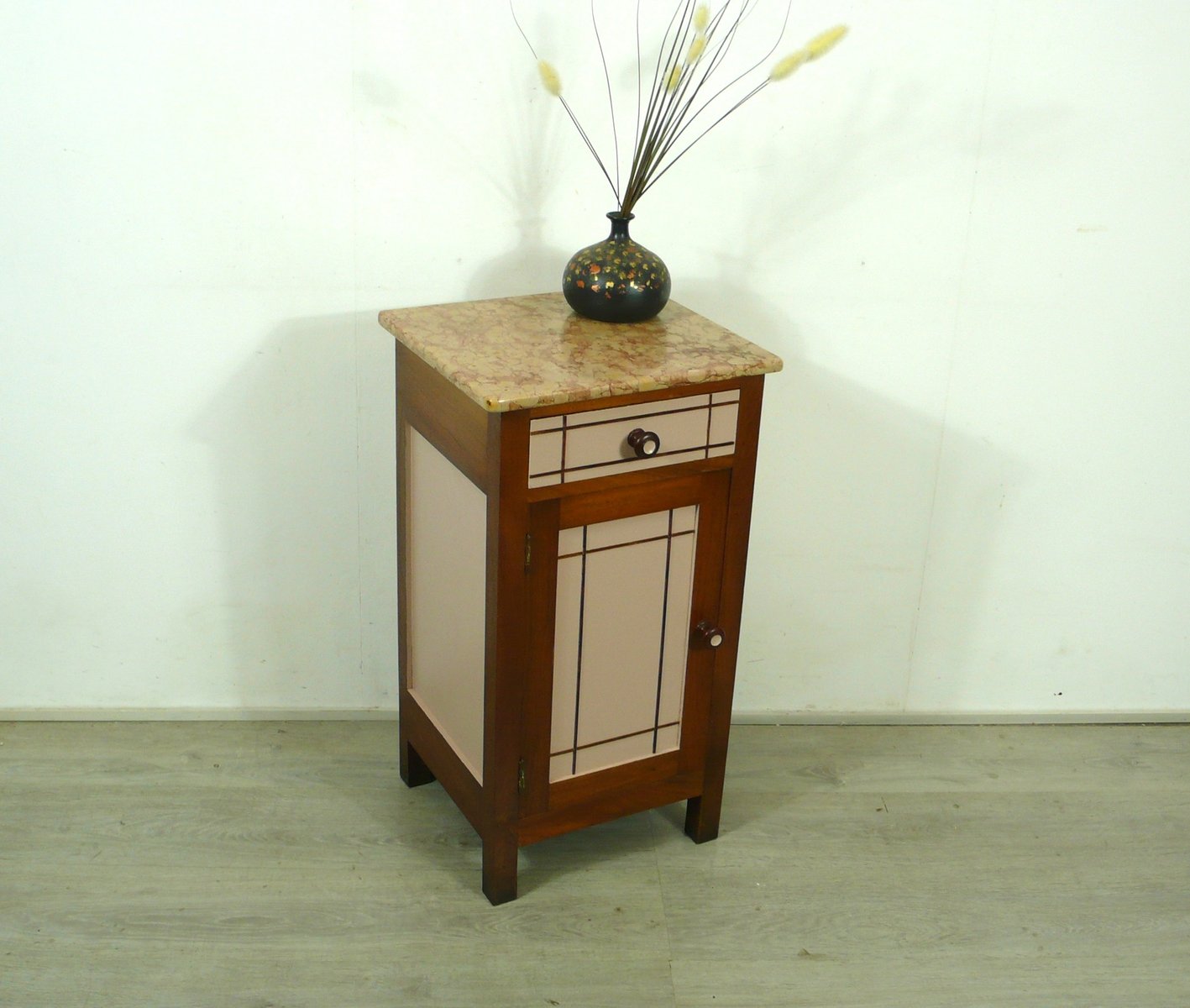 Art Nouveau Bedside with Marble Top, 1930s for sale at Pamono