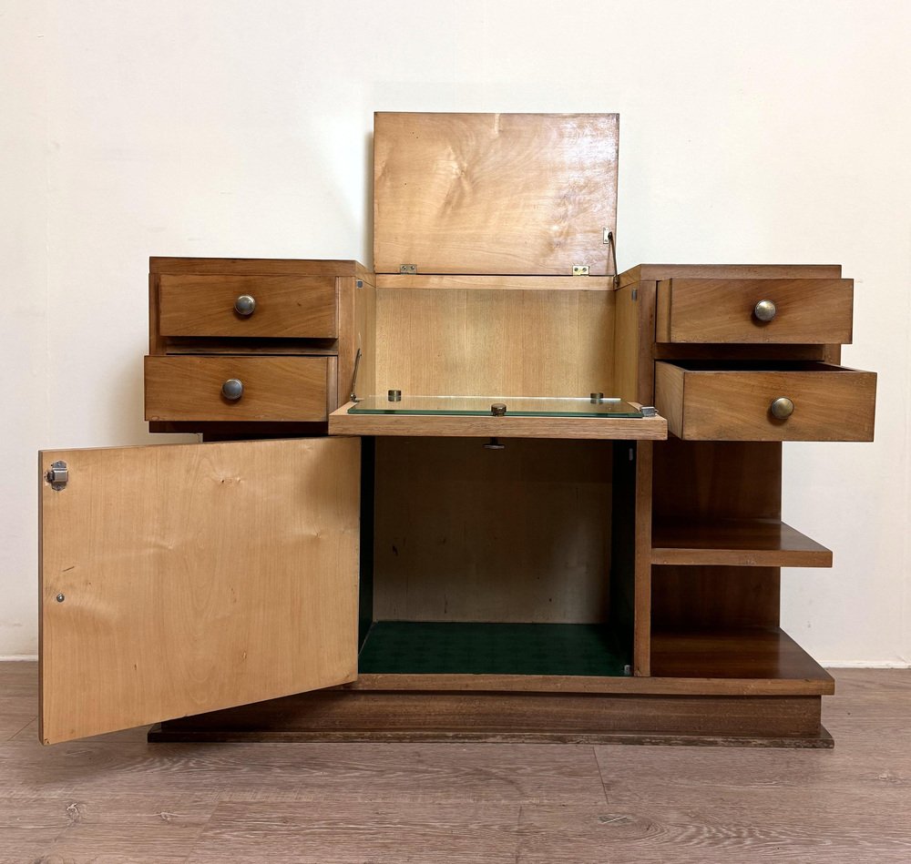 Art Deco Vanity Cabinet in Walnut for sale at Pamono