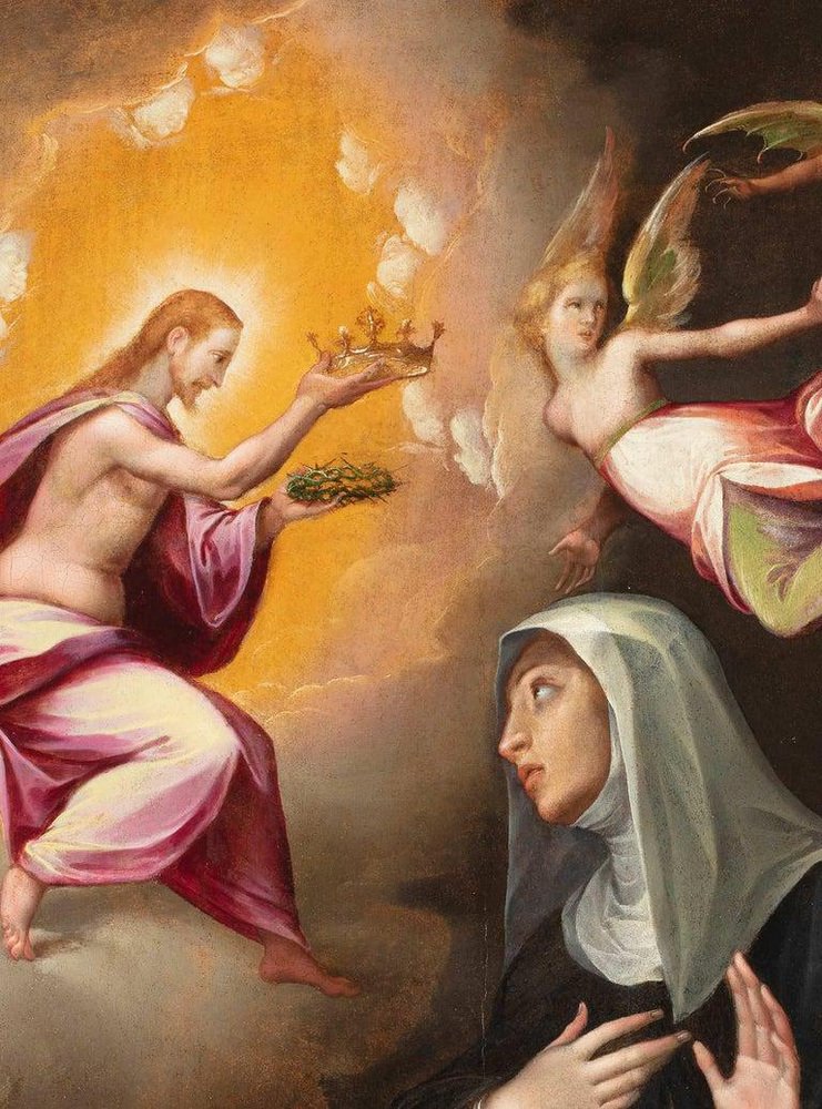 Cristofano Roncalli, Saint Catherine of Siena Chooses the Crown of ...