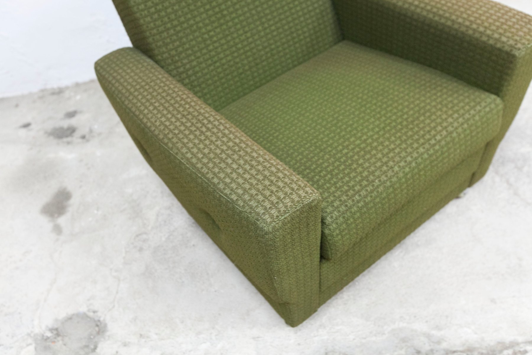 Fauteuil Vintage Vert - Style Campagne, Dimensions 80x80 Cm, Occasion