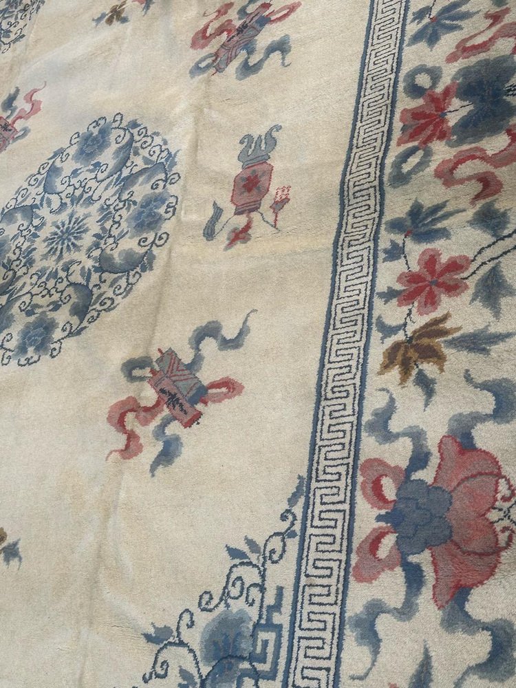 Chinese Rug 1950 Mid-Century Chinese Art Deco Rug, 1950s for sale at Pamono