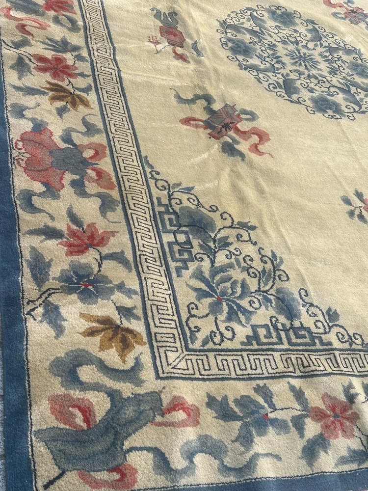 1950s Chinese Rug Mid-Century Chinese Art Deco Rug, 1950s for sale at Pamono