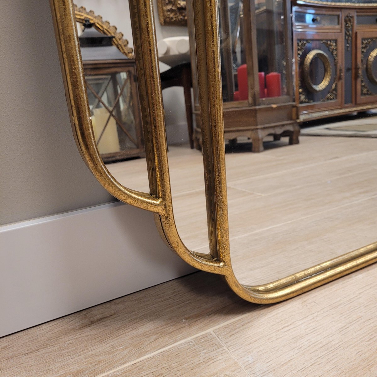 20th Century Wall Mirror with Brass Frame, Italy, 1990s for sale at Pamono