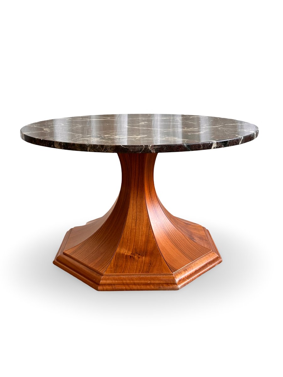 Chocolate Dark Brown Marble Top Coffee Table by Paolo Buffa, 1950s for ...