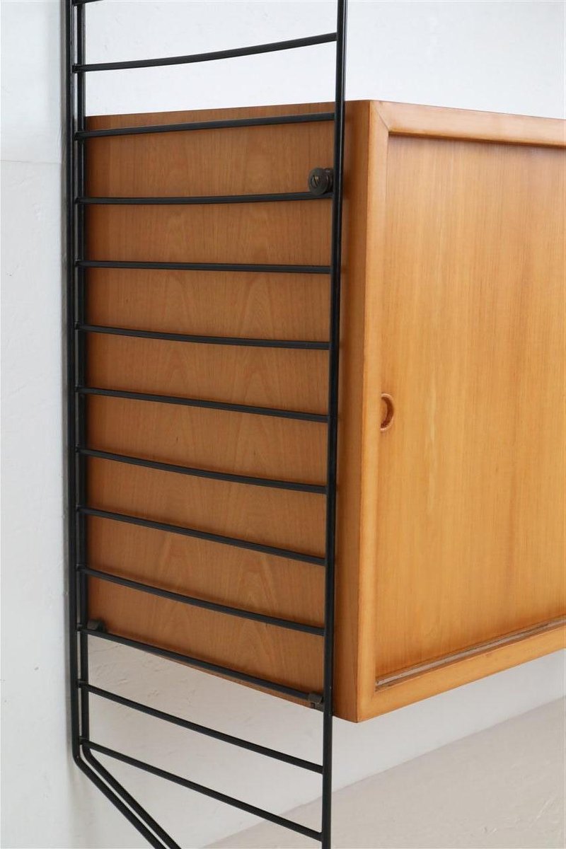 String Shelving System with Cupboards and Magazine Rack by Kajsa ...