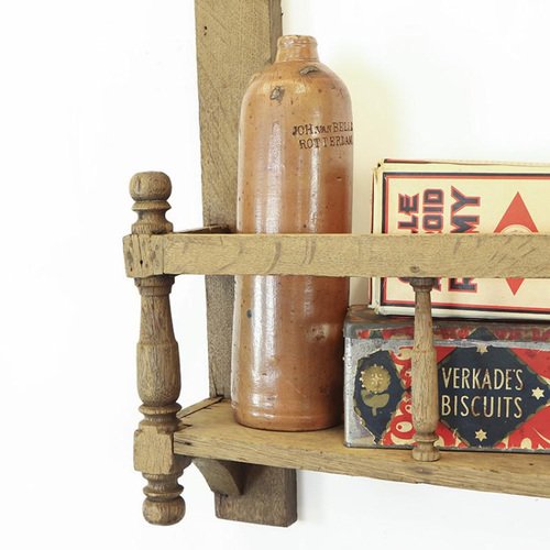 Vintage Wall Rack in Oak for sale at Pamono