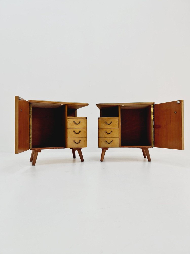 MidCentury German Beech Bedside Tables from Wk Möbel, 1960s, Set of 2