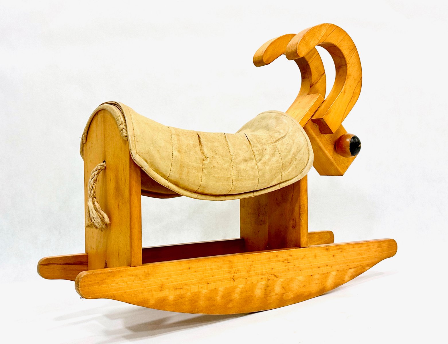 Mid-Century Wooden Rocking Billy Goat, 1960s for sale at Pamono