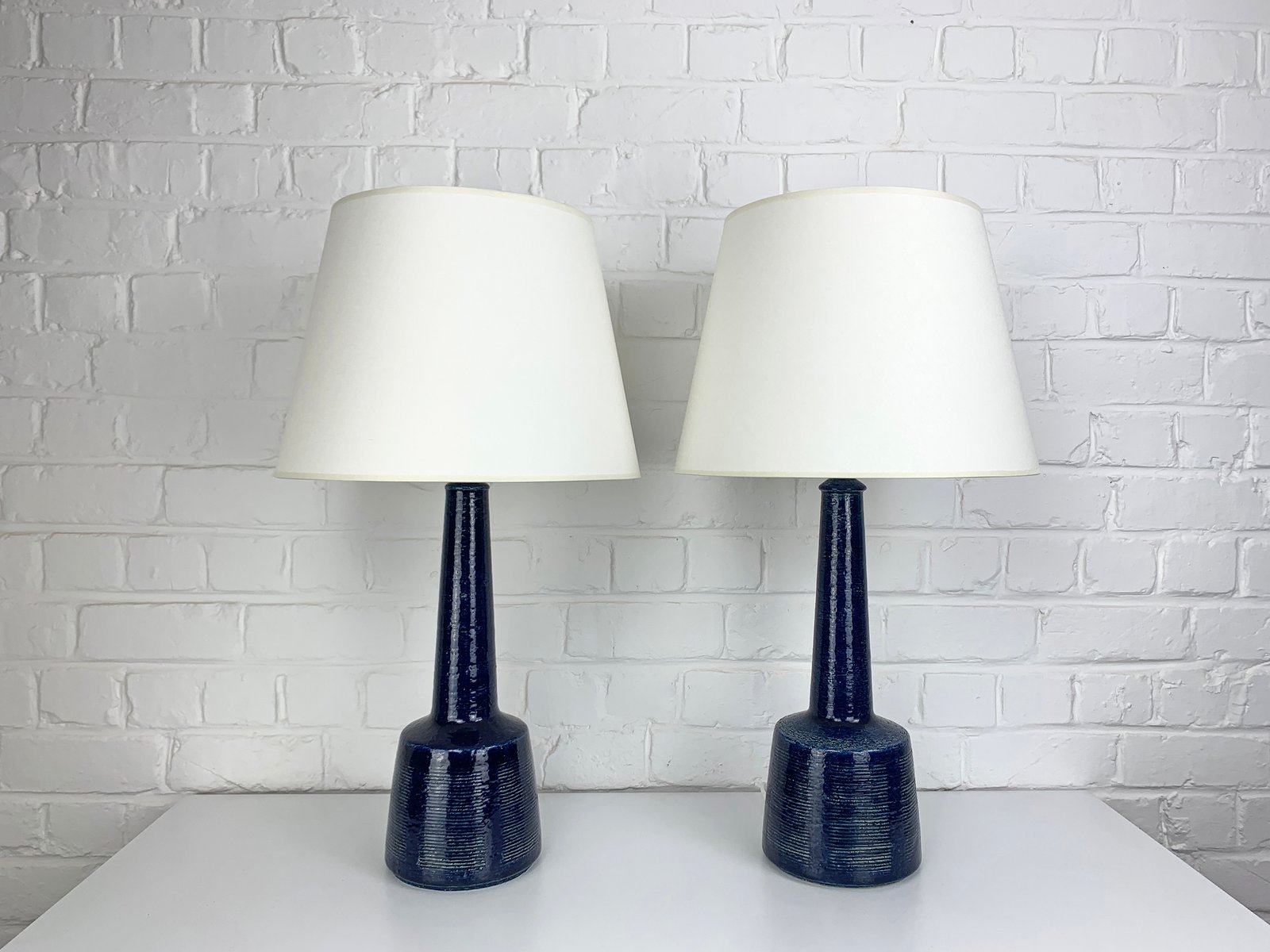 Danish Ceramic Table Lamps by Esben Klint for Le Klint, 1960, Set of 2