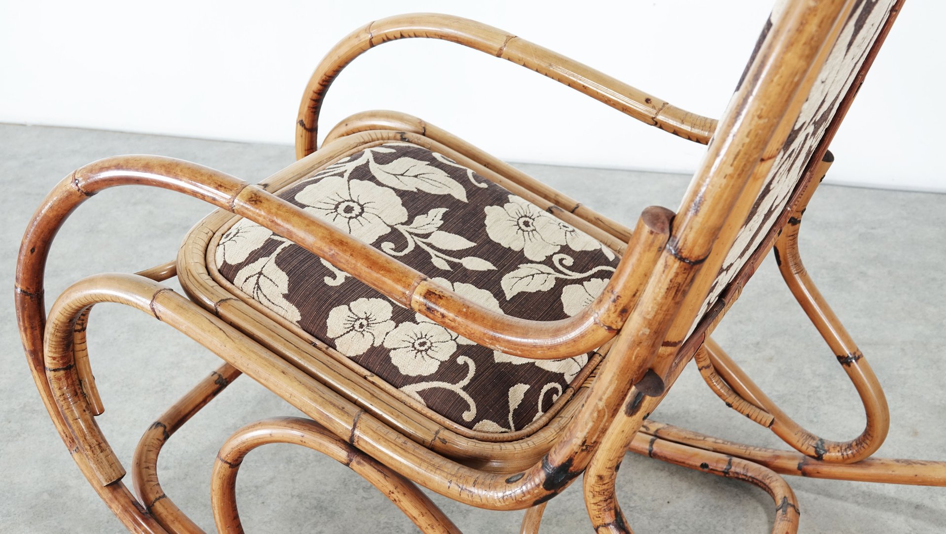 Vintage Rattan Rocking Chair, 1970 for sale at Pamono