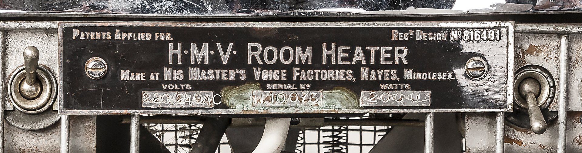 Vintage Fan Heater from HMV, 1938 for sale at Pamono