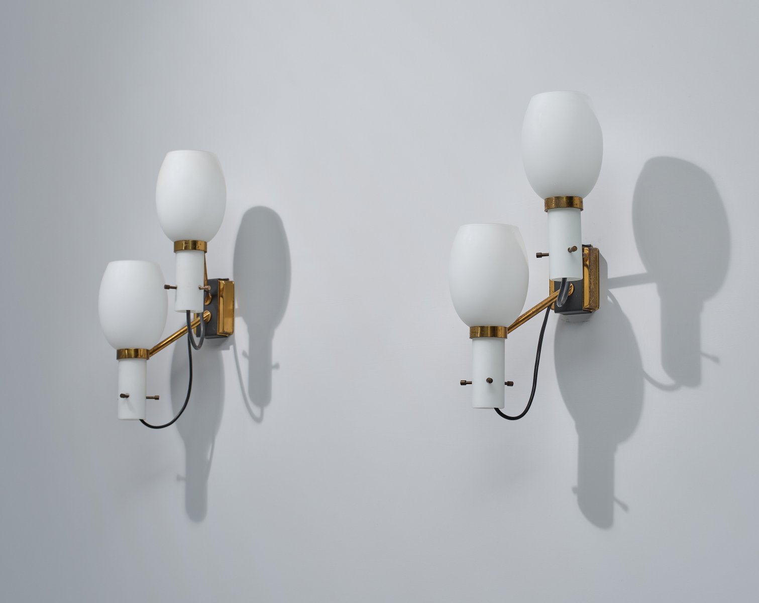 Mid-Century Italian Modern Double Light Wall Sconces, 1950s, Set of 2 ...